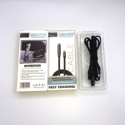 Mobile phone charging cable kit with charging cable, boxed and packaged