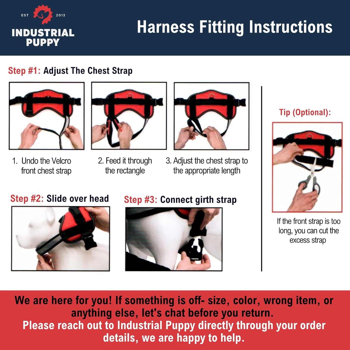 Service Dog in Training Vest Harness - Durable & Adjustable Dog Vest with Reflective Straps, Removable Patches, Handle & D-Ring, Travel and Daily Use, Small 19.5"-25", Bright Red
