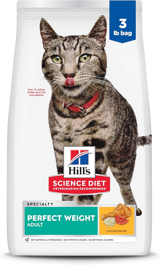 Hill'S Science Diet Adult Perfect Weight Dry Cat Food, Chicken, 3 Lb. Bag