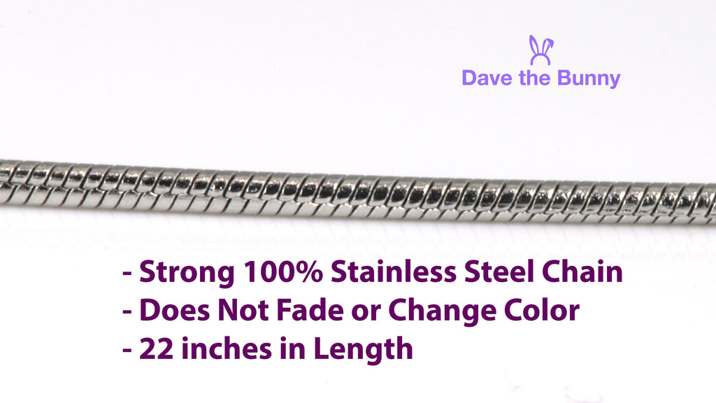 Stainless steel snake chain with detailed link pattern, close-up
