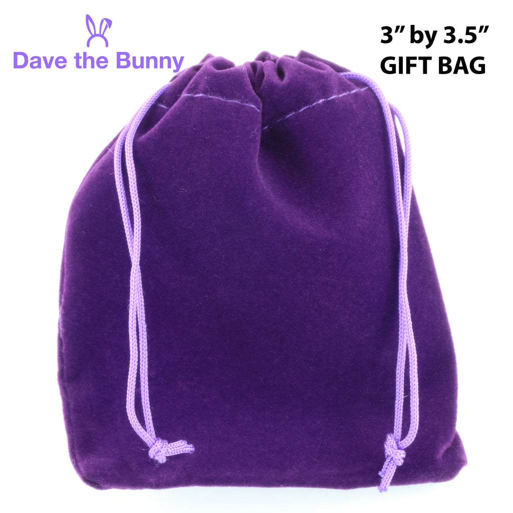 Purple velvet gift bag with drawstring cords