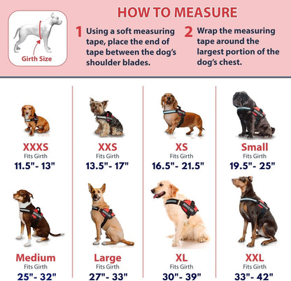 Service Dog in Training Vest Harness - Durable & Adjustable Dog Vest with Reflective Straps, Removable Patches, Handle & D-Ring, Travel and Daily Use, Small 19.5"-25", Bright Red