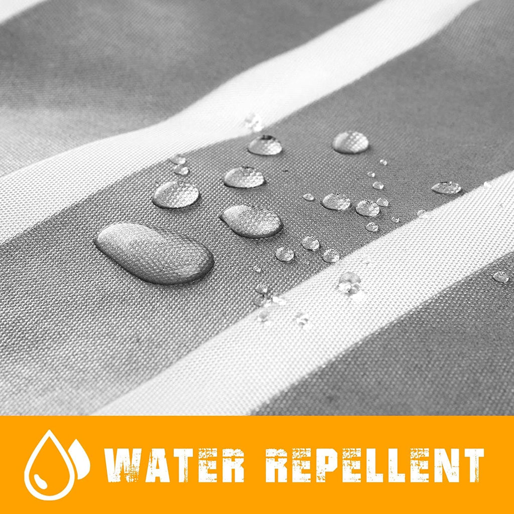 Water-repellent running backpack vest fabric with water droplets on textured panel