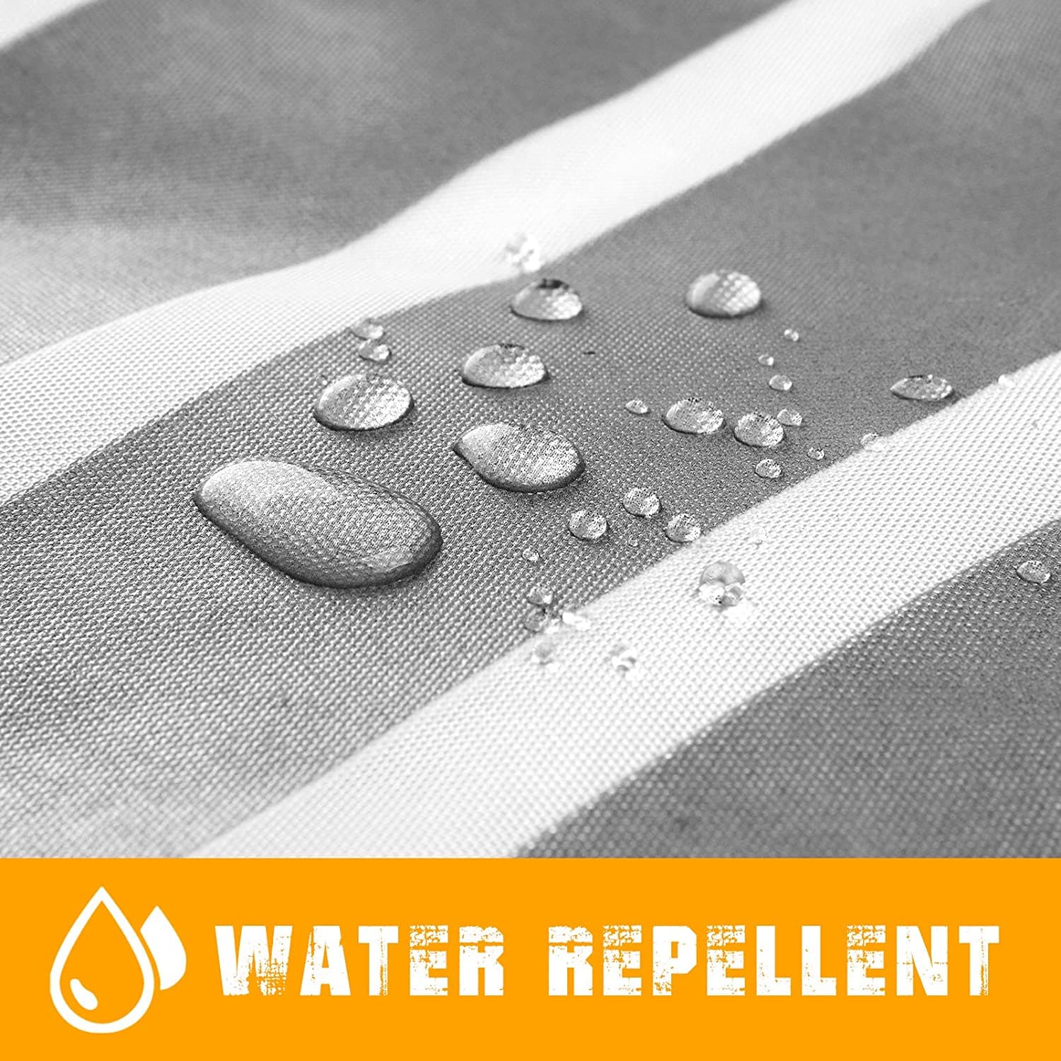 Water-repellent running backpack vest fabric with water droplets on textured panel