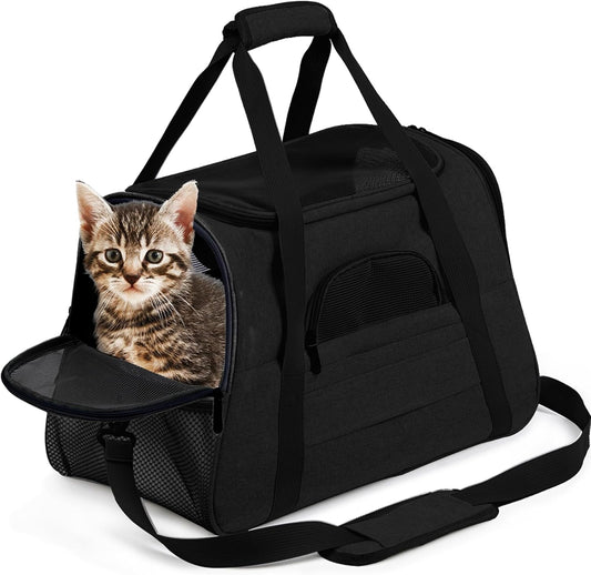 Cat Carrier Dog Carrier for Medium Dogs Dog Travel Crate Soft Slided Collapsible Pet Travel Carrier, Large (20.5" W X 13.5" H X 10" D)