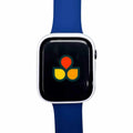 Satin Guard case cover with white frame on blue watch band
