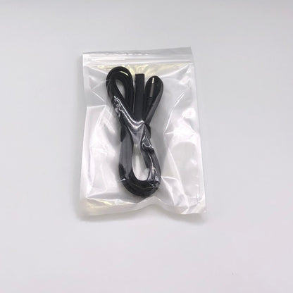 Mobile phone charging cable set with elbow connector, in clear plastic bag