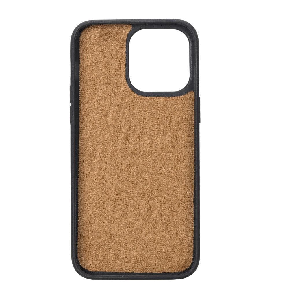 Detachable leather wallet phone case, tan-brown with smooth back