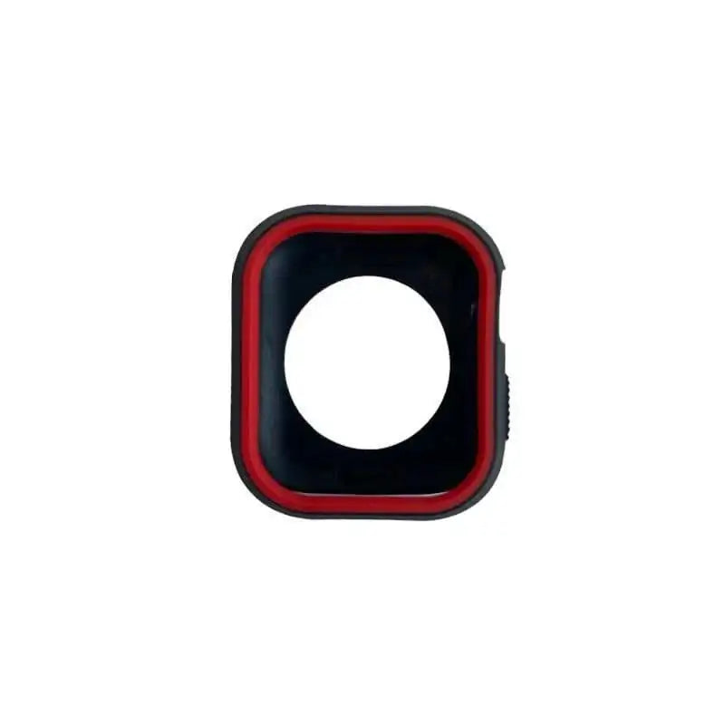 Rugged sport case cover for Apple Watch, dark blue with red frame