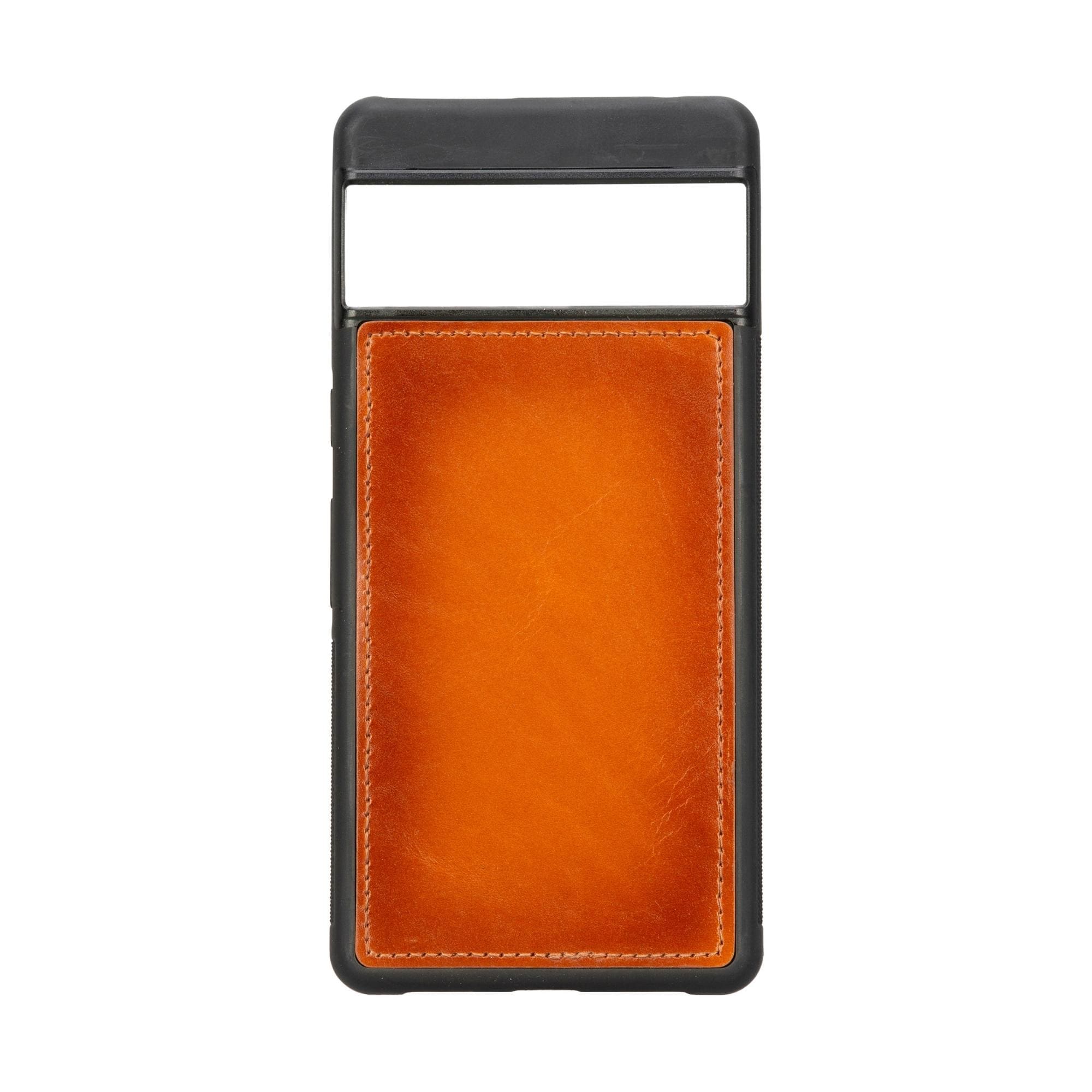 Tan leather phone wallet with open front card slot